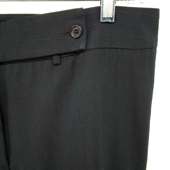 Vintage 100% Virgin Wool Studio Milano Black Red Pinstripe Trousers Italian 18 - Picture 5 of 7